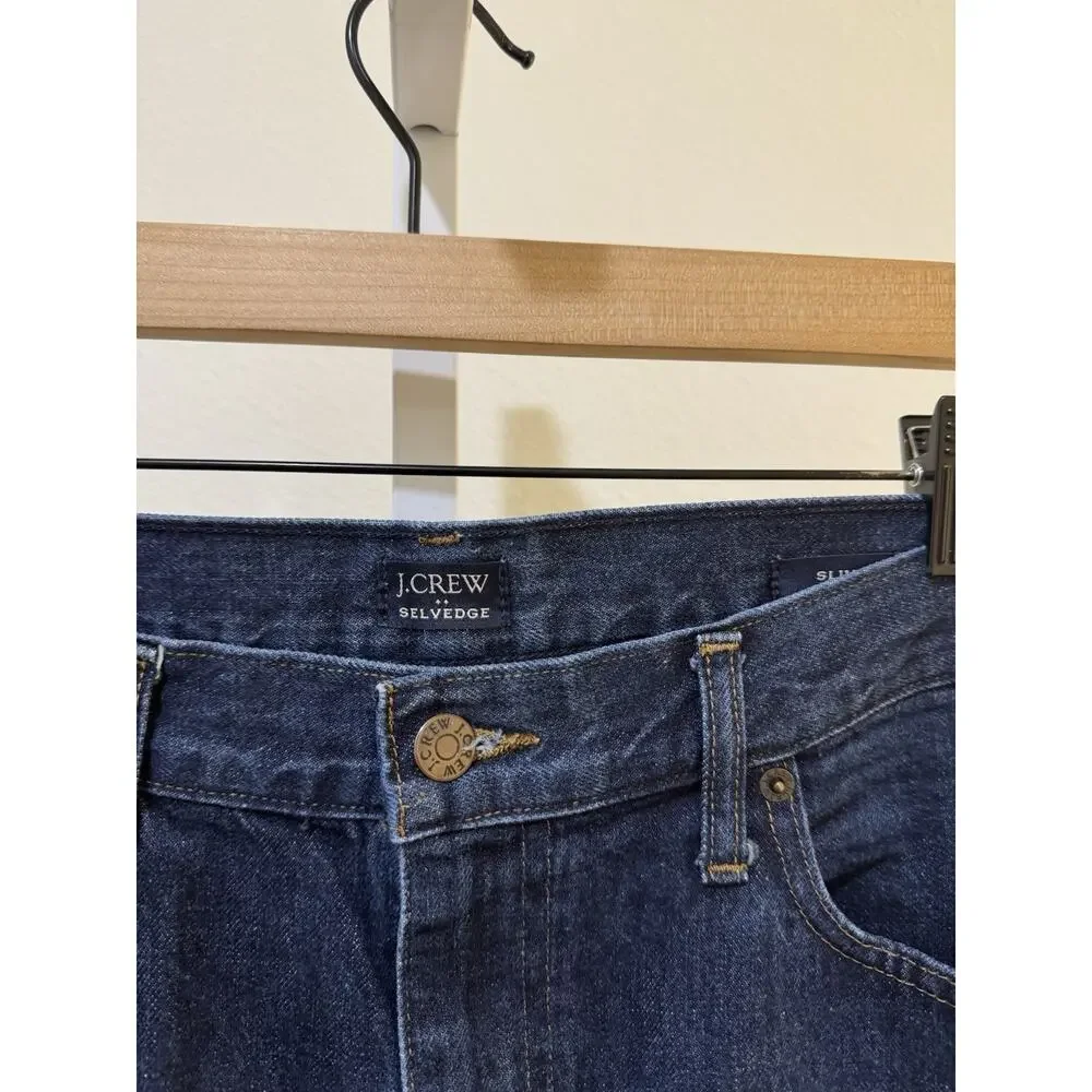 J. Crew Selvedge Jeans Mens 32x31 Blue Slim Fit